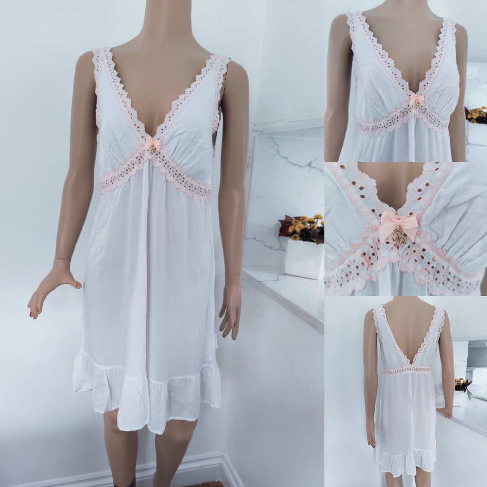 TED BAKER Ladies Pyjama Lounge Wear Night Dress White Size 10 Worn Once Immacula - Picture 1 of 13